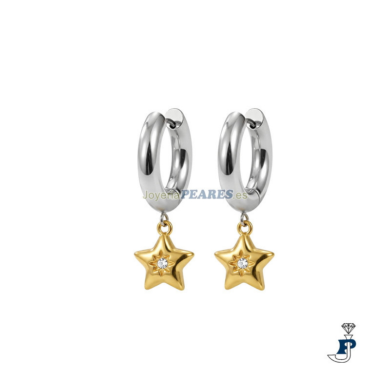 Pendientes fabricados en Acero chapada en Oro de Lotus - LS2780/4/4
