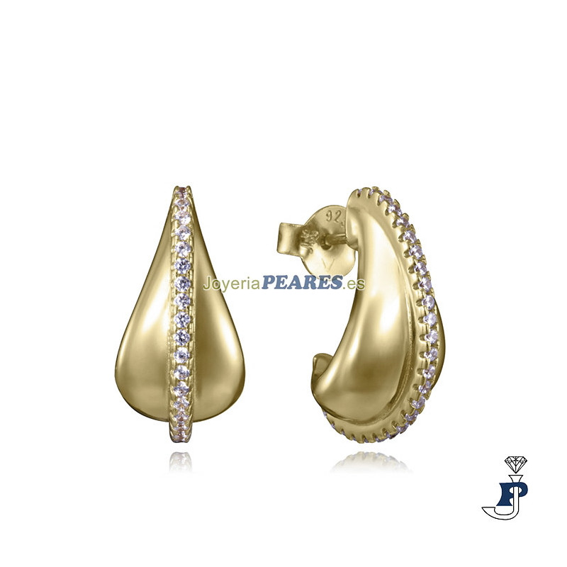 Pendientes fabricados en Plata chapada en Oro. - 2384E100-30